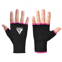 RDX Sports HI Half-Finger Inner Gloves for Boxing (Pink/Black)